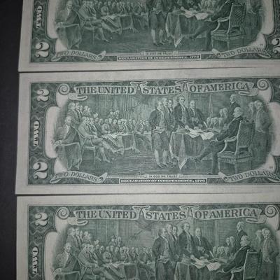 Sale Photo Thumbnail #155: (3) Consecutive 1976 Star Note $2 Bills Low Serial Number