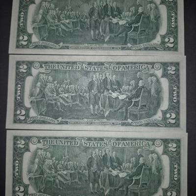 Sale Photo Thumbnail #153: (3) Consecutive 1976 Star Note $2 Bills Low Serial Number