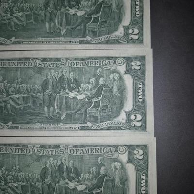 Sale Photo Thumbnail #154: (3) Consecutive 1976 Star Note $2 Bills Low Serial Number