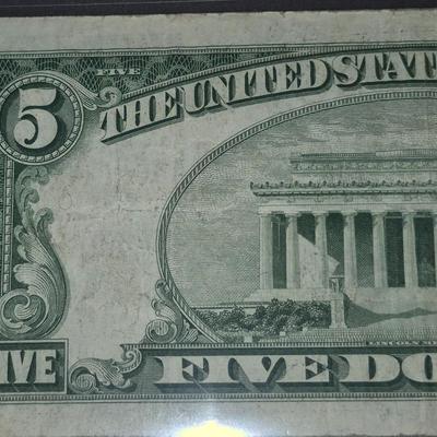 Sale Photo Thumbnail #160: 1953A $5 Silver Certificate Error   no 'IN GOD WE TRUST' on back