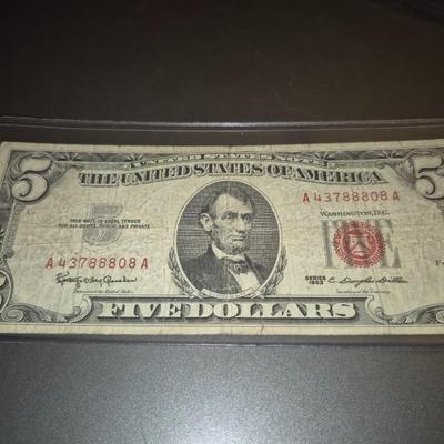 Sale Photo Thumbnail #169: 1963 RED SEAL $5 BILL