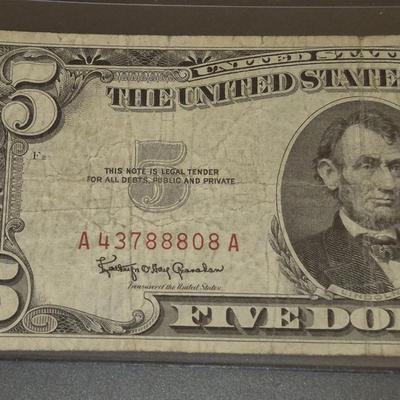 Sale Photo Thumbnail #172: 1963 RED SEAL $5 BILL