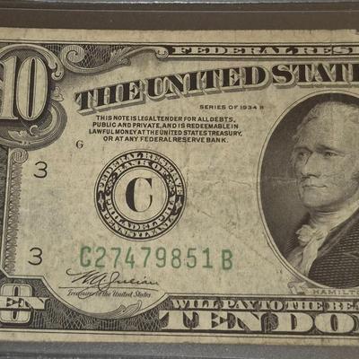 Sale Photo Thumbnail #179: 1934B $10 Bill