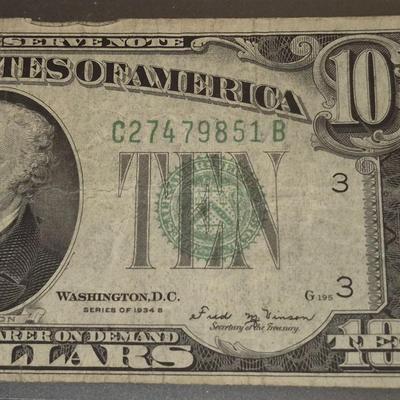 Sale Photo Thumbnail #182: 1934B $10 Bill