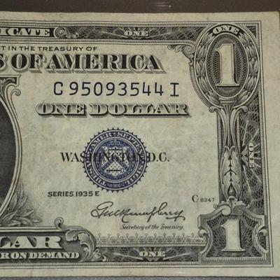 Sale Photo Thumbnail #286: This is for a 1935 E $1 Silver Certificate without the Motto "in God We Trust", Please look at all photos for condition