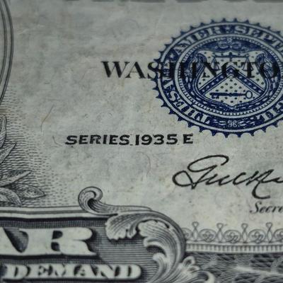 Sale Photo Thumbnail #290: This is for a 1935 E $1 Silver Certificate without the Motto "in God We Trust", Please look at all photos for condition