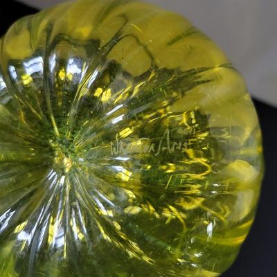 Sale Photo Thumbnail #505: Wheaton Signed Yellow Glass Pumpkin