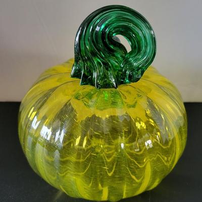 Sale Photo Thumbnail #506: Wheaton Signed Yellow Glass Pumpkin