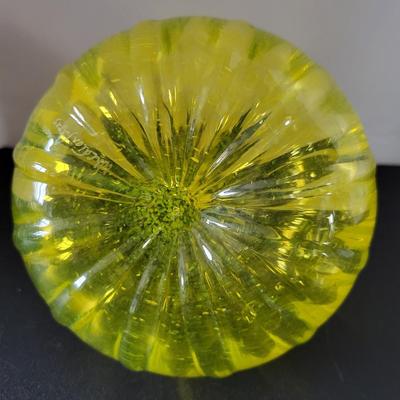 Sale Photo Thumbnail #504: Wheaton Signed Yellow Glass Pumpkin