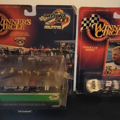 Sale Photo Thumbnail #797: Dale Earnhardt & Rusty Wallace Winners Circle (Both have damage to packages as pictured, are sealed)
