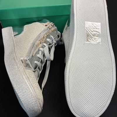 Lauren Lorraine Silver Glitter Tennis Shoes 7