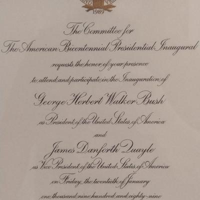 Presidential Inauguration Dinner Letter and Invitation- George H.W. Bush (1989)