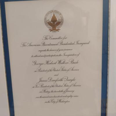 Presidential Inauguration Dinner Letter and Invitation- George H.W. Bush (1989)