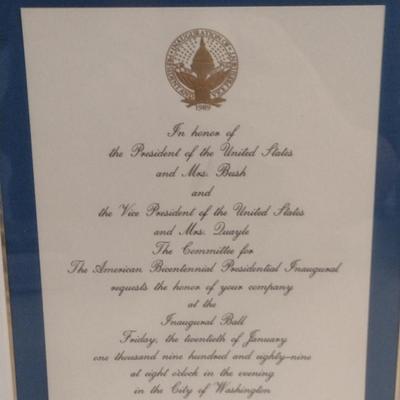 Presidential Inauguration Dinner Letter and Invitation- George H.W. Bush (1989)