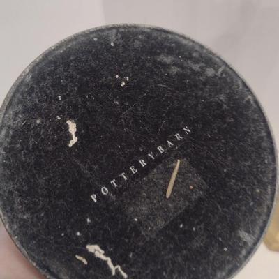 Pair of Tall, Brass Pottery Barn Candle Holders