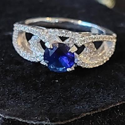 Treated Blue Sapphire Ring