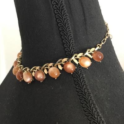 Vintage goldtone, Lucite necklace