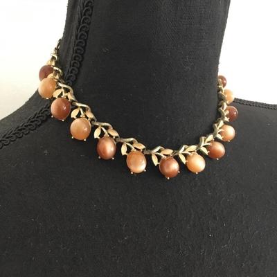 Vintage goldtone, Lucite necklace