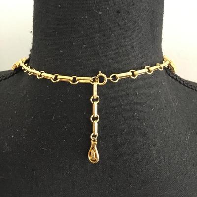 Beautiful, vintage, gold tone, Monet woven link necklace