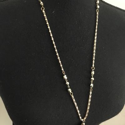 Mid century pinwheel, chain, tassel necklace