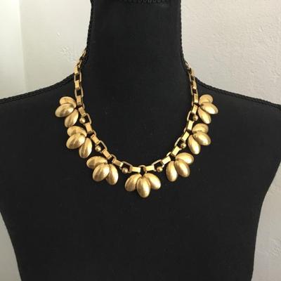 Vintage Stella, and dot gold tone, statement necklace