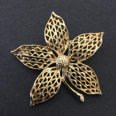 Vintage, mid-century, flower, brooch