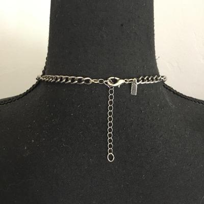 Silver tone statement necklace