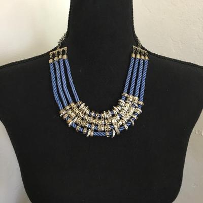 Silver tone statement necklace