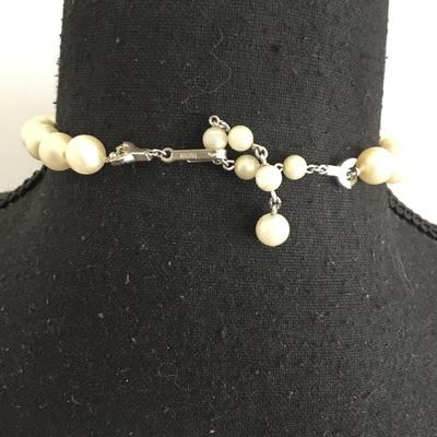 Vintage Trifari, faux, pearl choker necklace