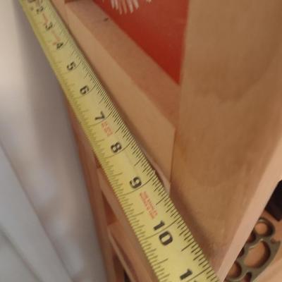 Natural Wood Finish Folding Multi-Shelf Book Stand (No Contents)