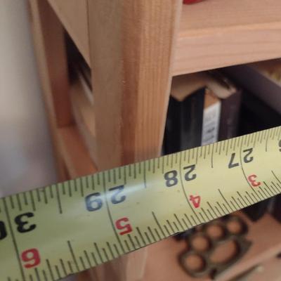 Natural Wood Finish Folding Multi-Shelf Book Stand (No Contents)