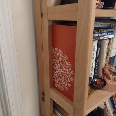 Natural Wood Finish Folding Multi-Shelf Book Stand (No Contents)