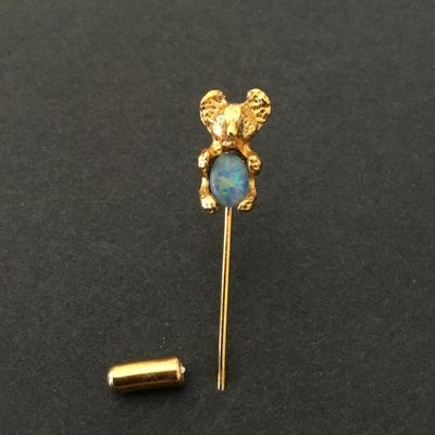 Vintage Australian gold tone, koala bear with opal stick pen