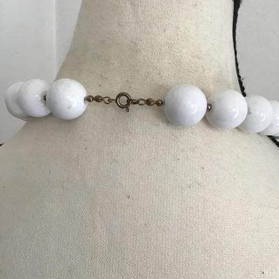 Sale Photo Thumbnail #24: Vintage white beaded necklace. Please see attached photos.
