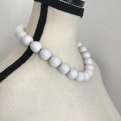 Sale Photo Thumbnail #23: Vintage white beaded necklace. Please see attached photos.