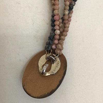 Sale Photo Thumbnail #65: Magda k vintage choker necklace with earth tone rock beads please see attached photos