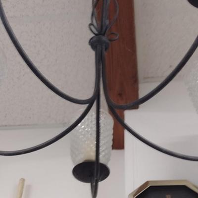 Wrought Metal Candle Chandelier- Approx 23" in Diameter