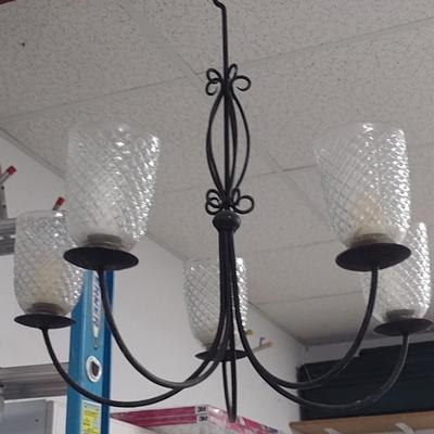 Wrought Metal Candle Chandelier- Approx 23" in Diameter
