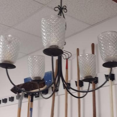 Wrought Metal Candle Chandelier- Approx 23" in Diameter