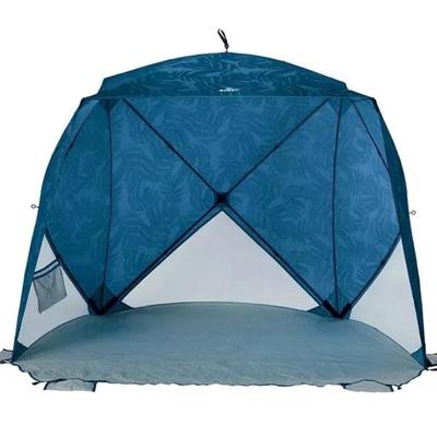 Sale Photo Thumbnail #374: Dark blue nylon walls with mesh panels to allow airflow.  Large enough to hold 2 pop-up or folding chairs.  Great for places like the beach or anyplace shade is needed. Includes carry bag and stakes. Very good used condition.