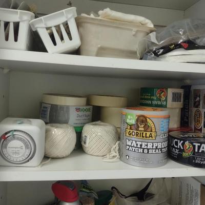 Collection of Household Goods- Tape, Light Bulbs, Maintenance and Repair Items