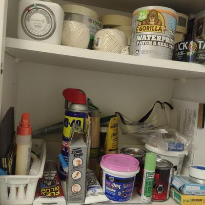 Collection of Household Goods- Tape, Light Bulbs, Maintenance and Repair Items