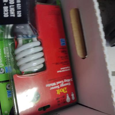 Collection of Household Goods- Tape, Light Bulbs, Maintenance and Repair Items