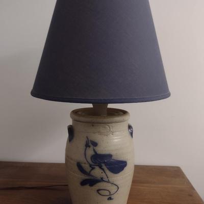 Rowe Pottery Crock Table Top Lamp with Shade