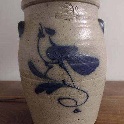 Rowe Pottery Crock Table Top Lamp with Shade