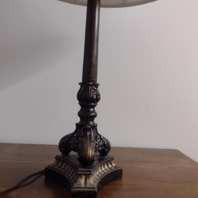 Metal Post Table Top Lamp with Shade