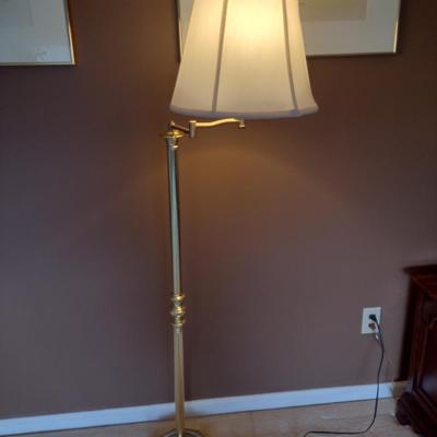 Brass Floor Lamp with Swing Arm