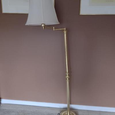 Brass Floor Lamp with Swing Arm
