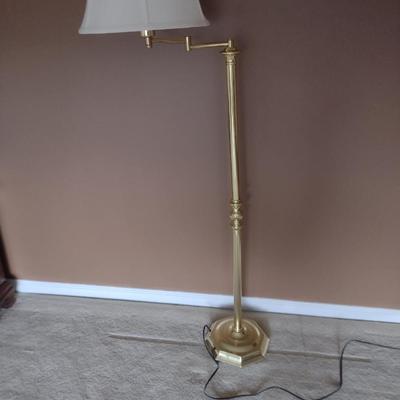 Brass Floor Lamp with Swing Arm