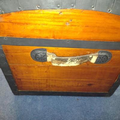 Camel Back Wooden Storage Trunk